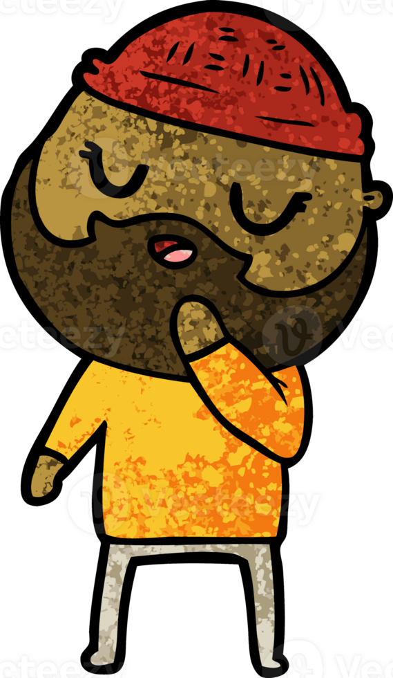 cartoon man with beard drawing png
