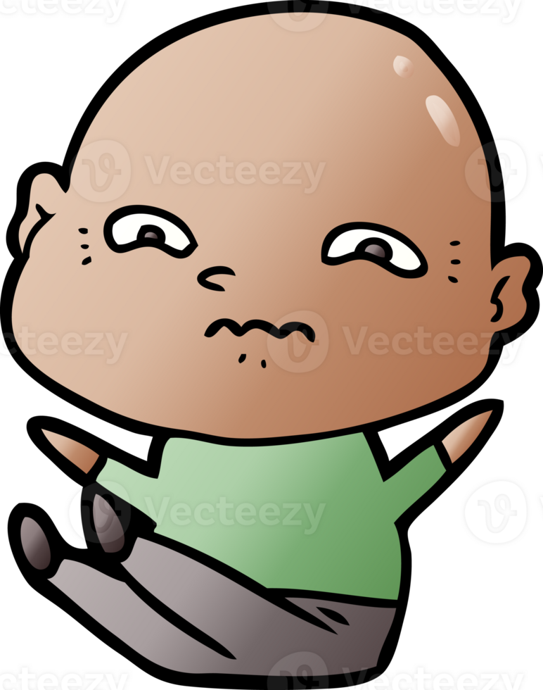 cartoon nervous man drawing png
