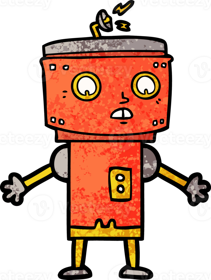 cartoon robot drawing png