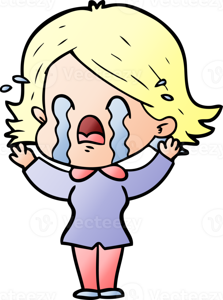 cartoon woman crying drawing png