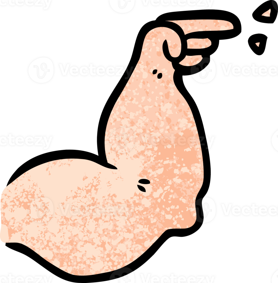 cartoon muscular arm pointing drawing png