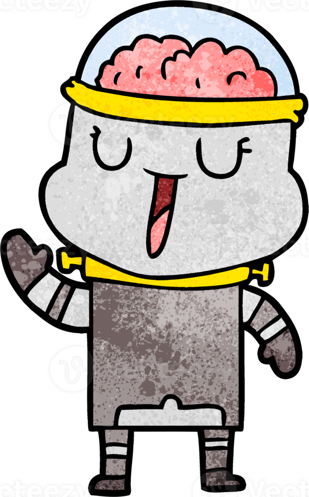 happy cartoon robot waving drawing png