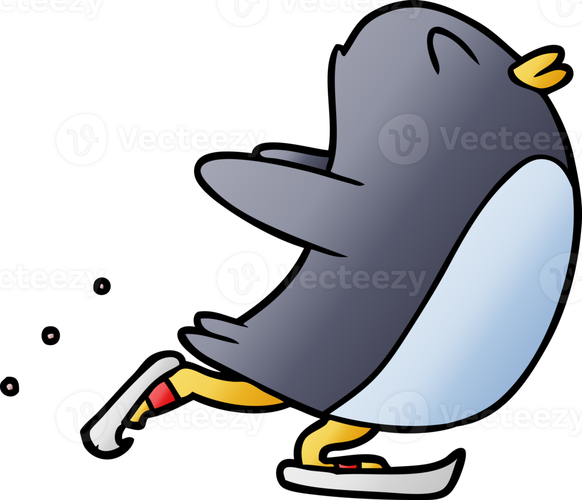 cartoon penguin ice skating drawing png