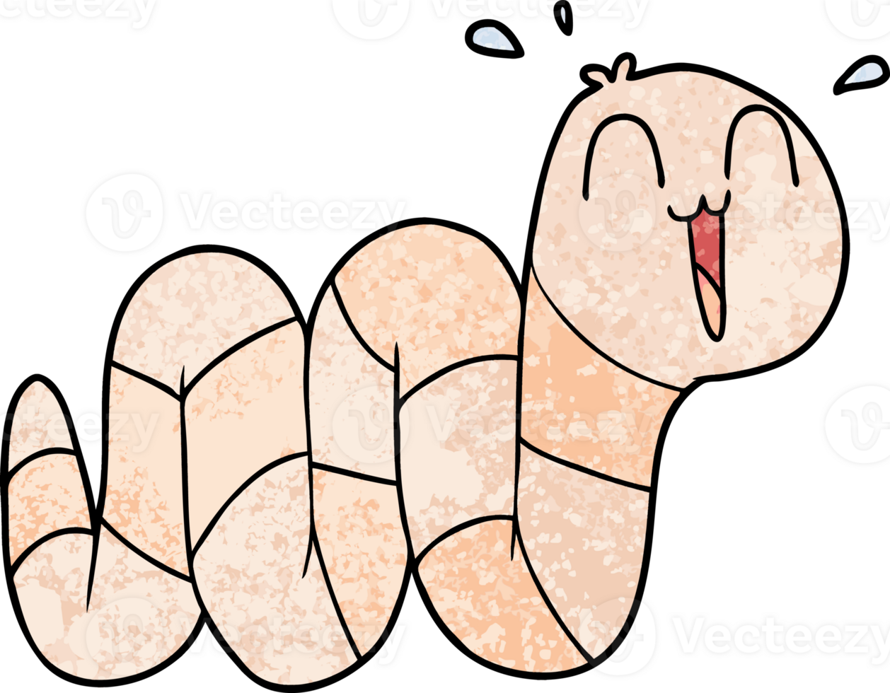 cartoon nervous worm drawing png