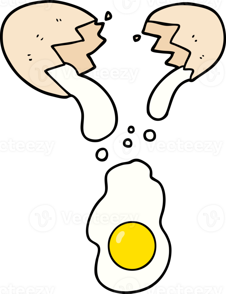 fresh cracked egg drawing png