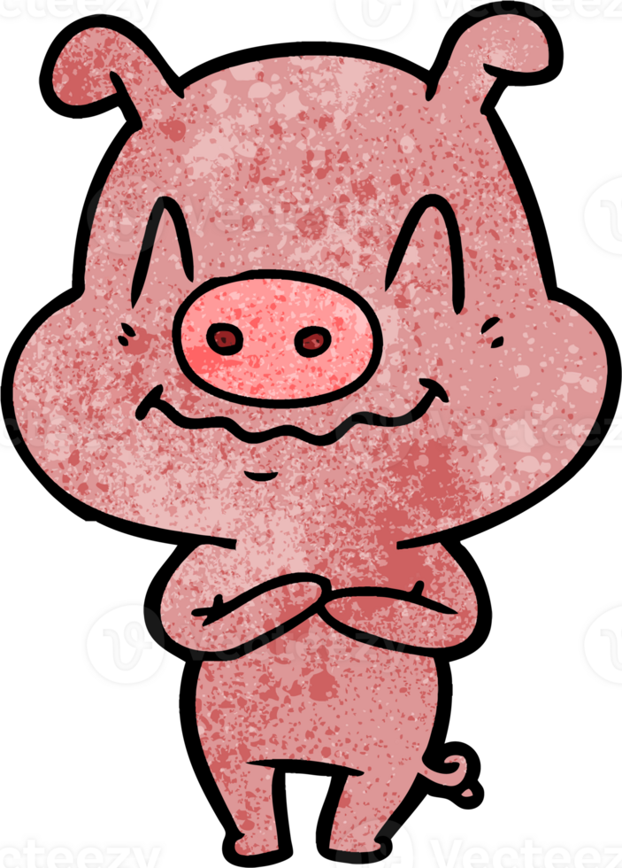 nervous cartoon pig drawing png