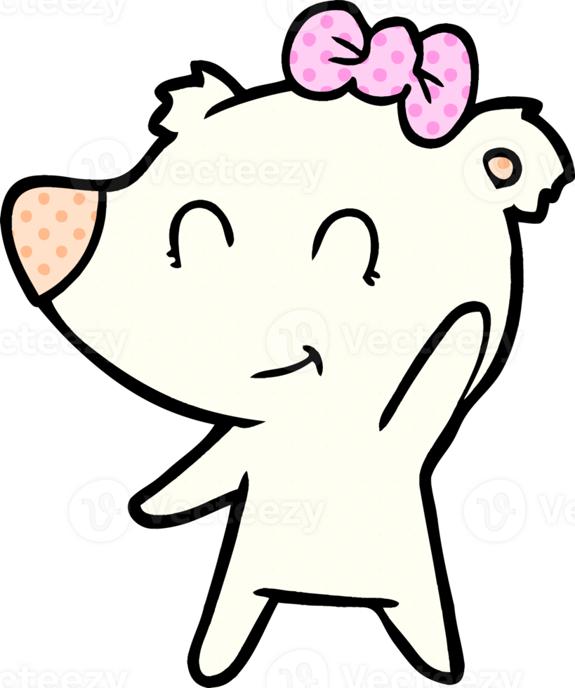 female polar bear cartoon drawing png