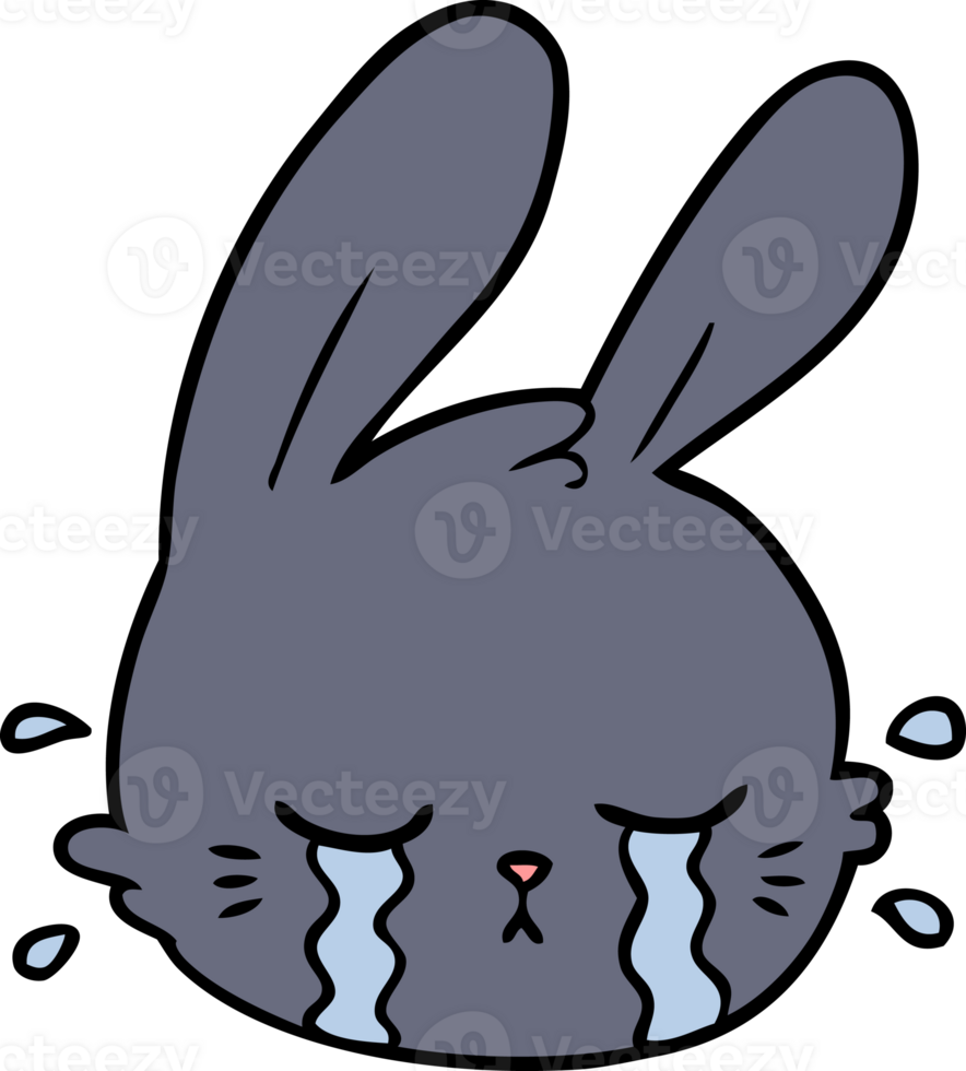 cartoon rabbit face crying drawing png