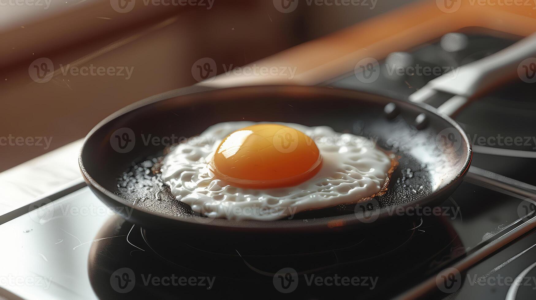 fried egg in a frying pan photo