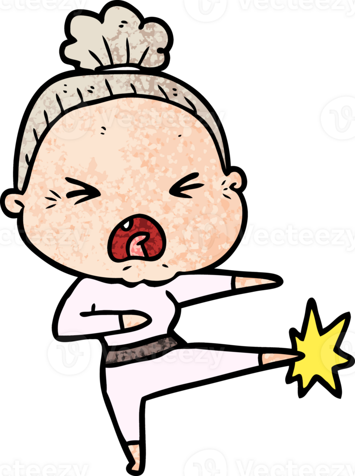 cartoon angry old woman drawing png