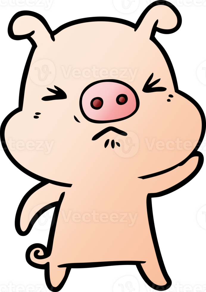 cartoon grumpy pig drawing png