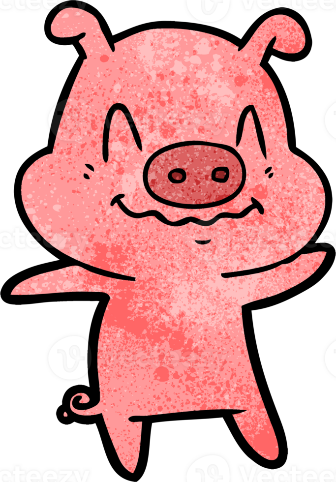 nervous cartoon pig drawing png