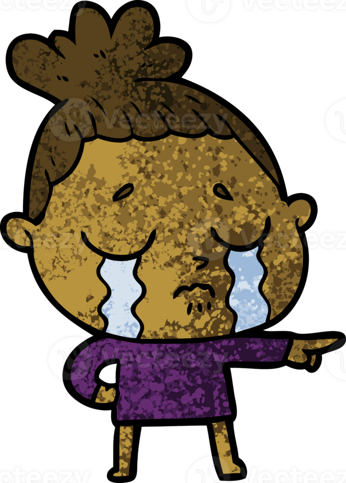 cartoon crying woman drawing png
