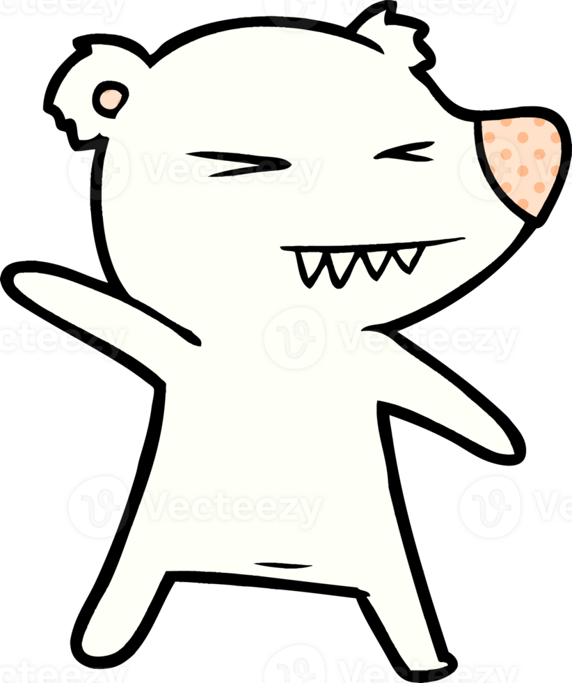 angry polar bear cartoon drawing png