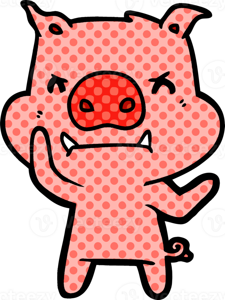 angry cartoon pig drawing png
