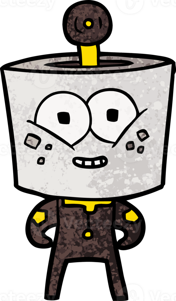 happy cartoon robot drawing png