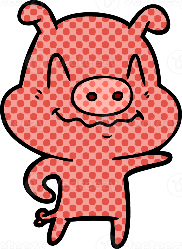 nervous cartoon pig drawing png