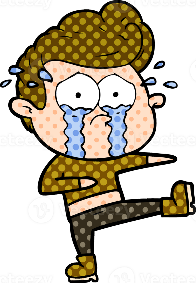 cartoon crying dancer drawing png