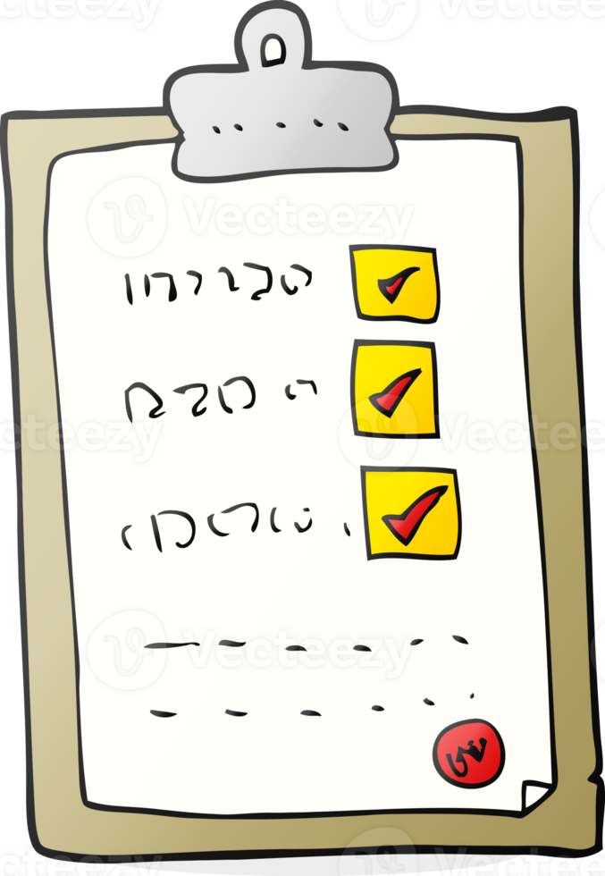 freehand drawn cartoon checklist drawing png