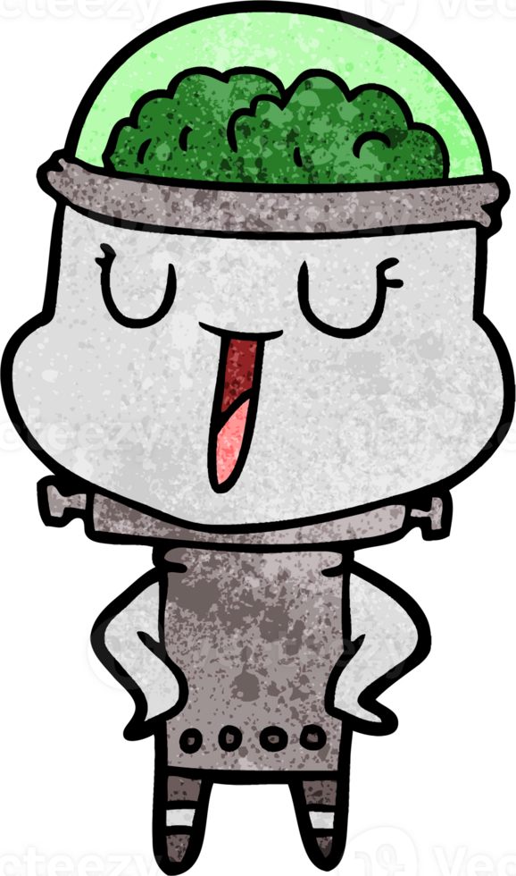 happy cartoon robot drawing png