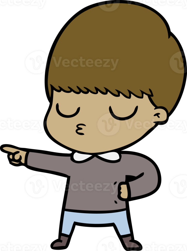 cartoon calm boy drawing png