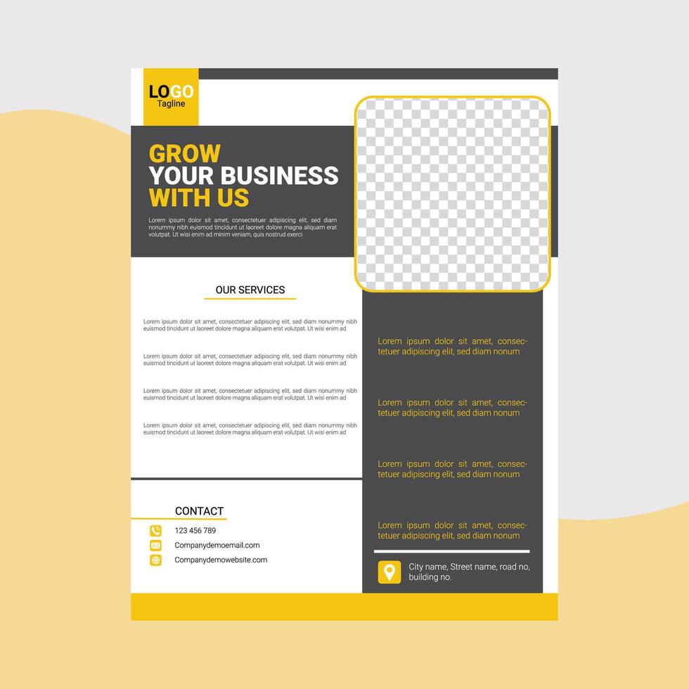 Premimum Quality A4 single sided flyer design template vector