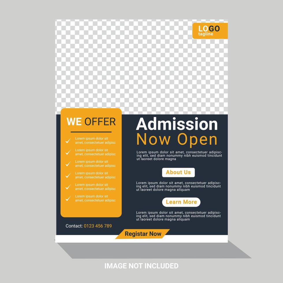 College Admission flyer design template vector