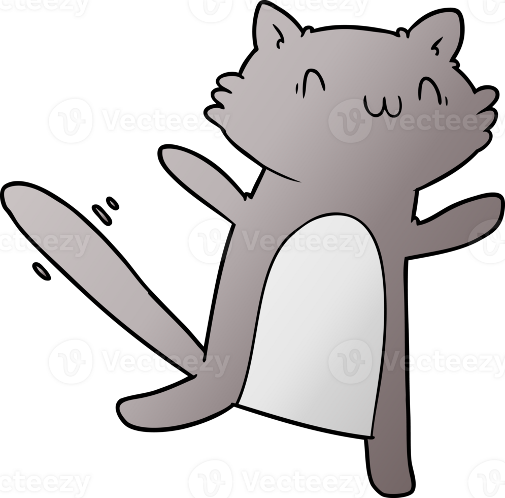 cartoon dancing cat drawing png