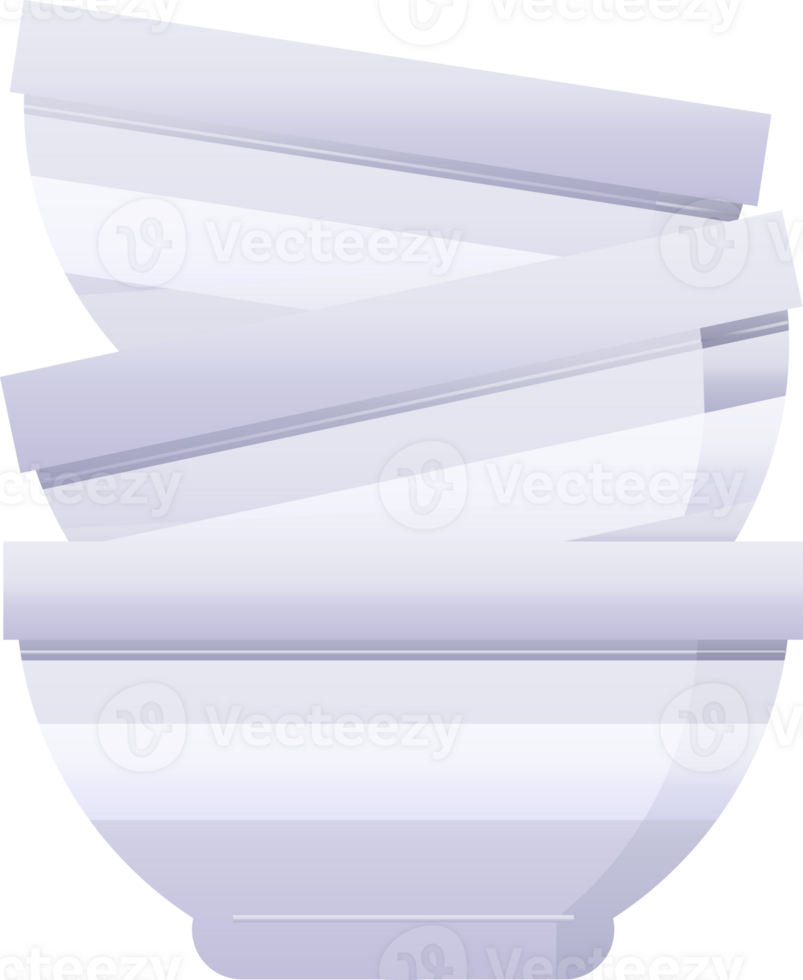 Flat colour illustration of a stack of bowls drawing png