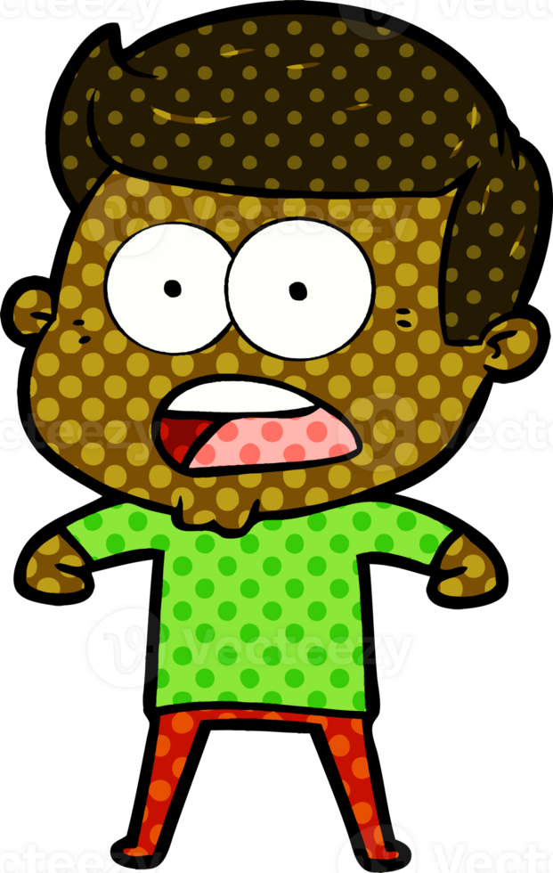 cartoon shocked man drawing png