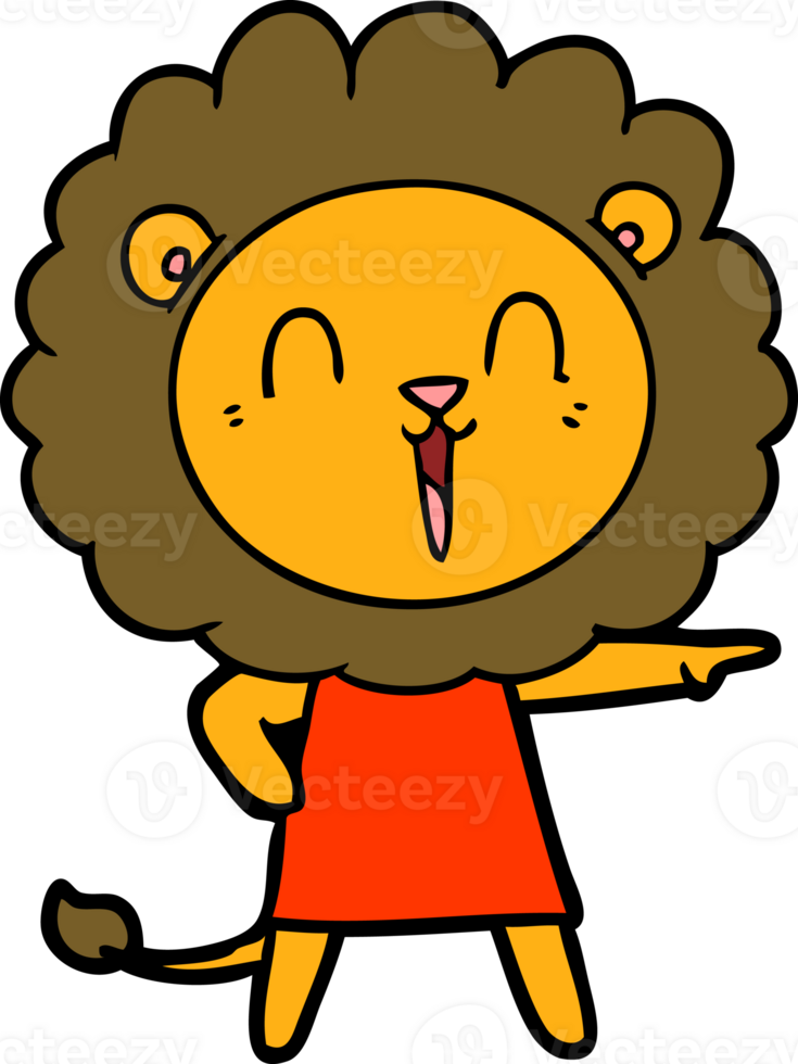 laughing lion cartoon drawing png