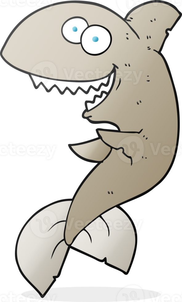freehand drawn cartoon shark drawing png
