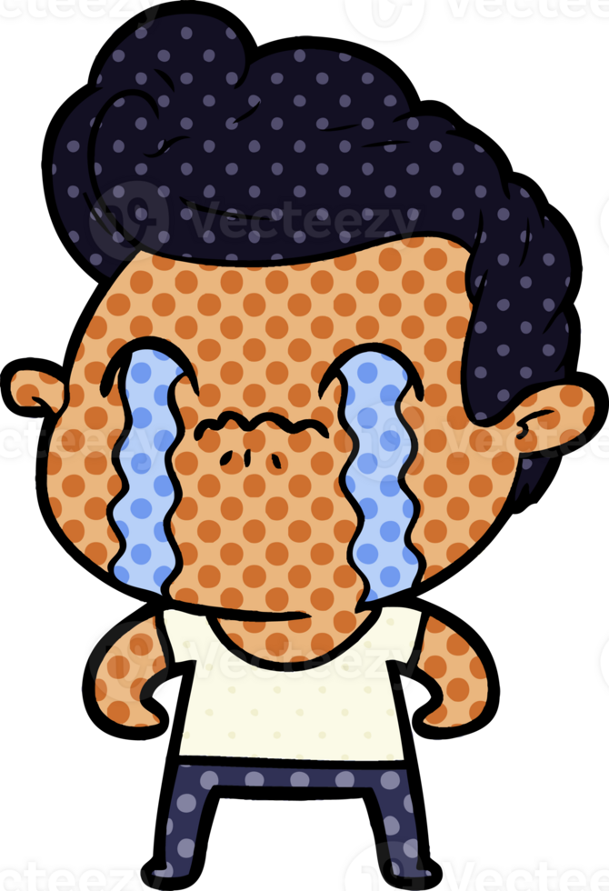 cartoon man crying drawing png