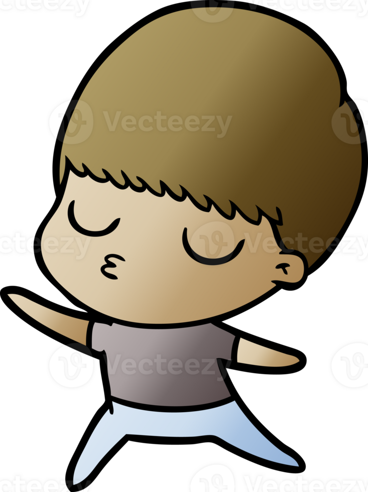 cartoon calm boy drawing png