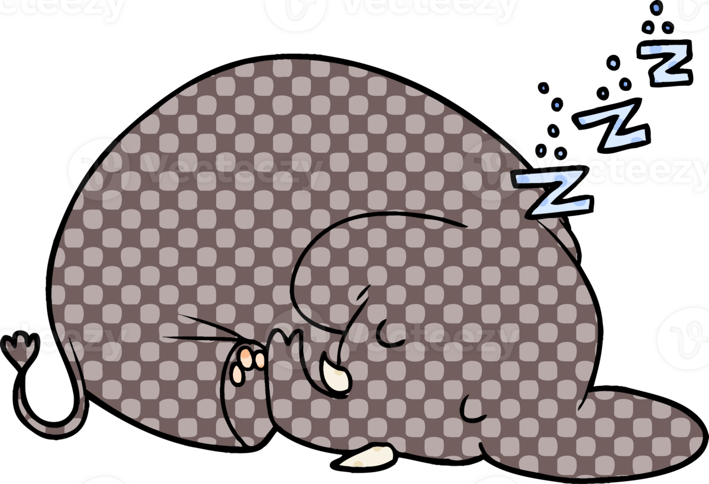cartoon sleeping elephant drawing png
