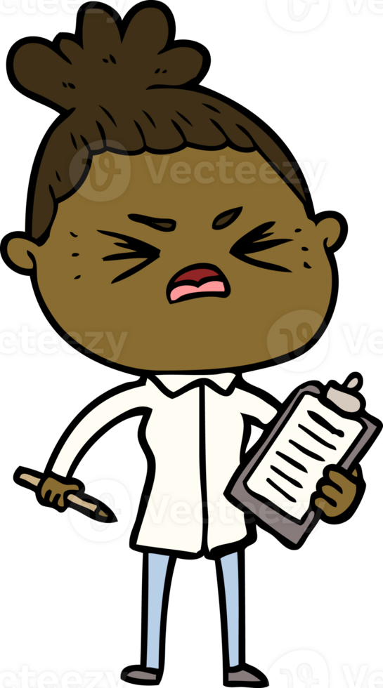 cartoon angry woman drawing png