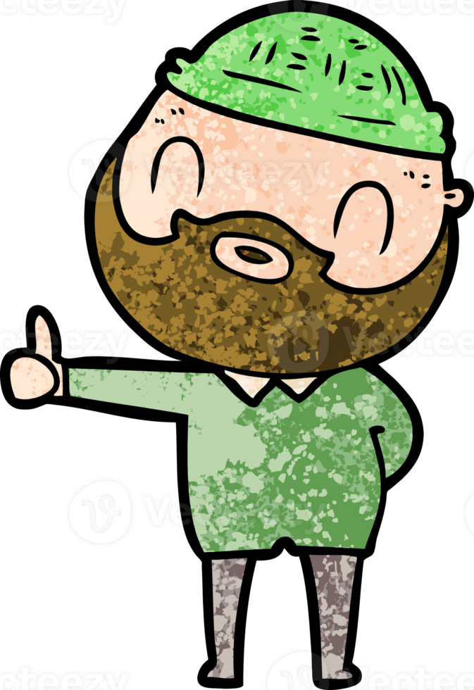 cartoon bearded man drawing png