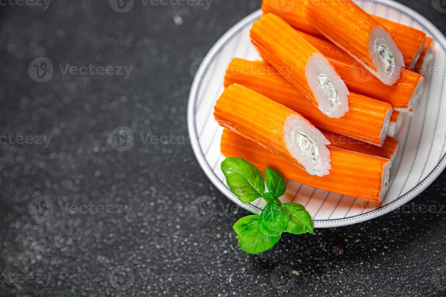 crab stick stuffing cream cheese fresh appetizer meal food snack on the table copy space food photo