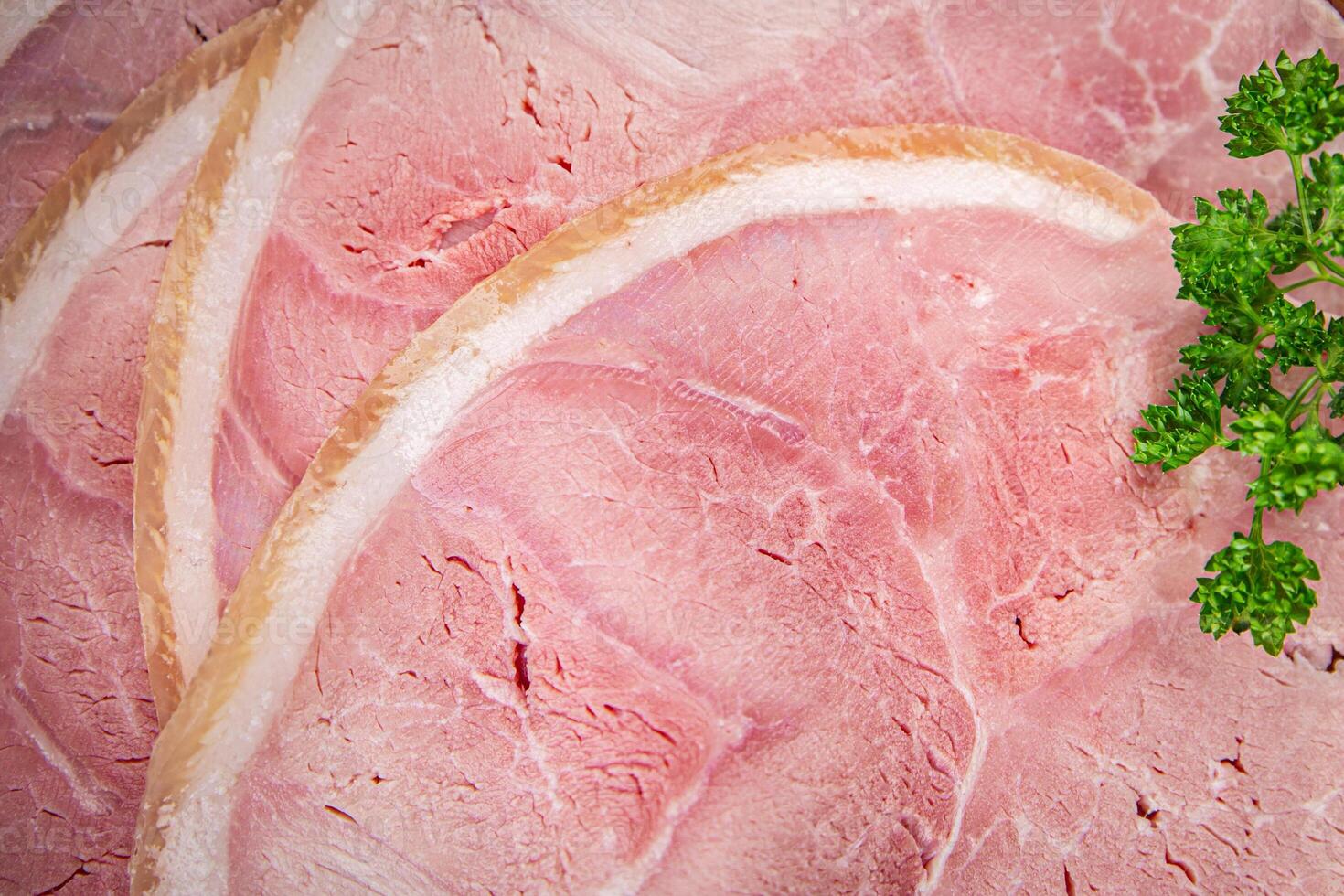 ham slice pork meat natural food fresh appetizer meal food snack on the table copy space food background rustic top view photo