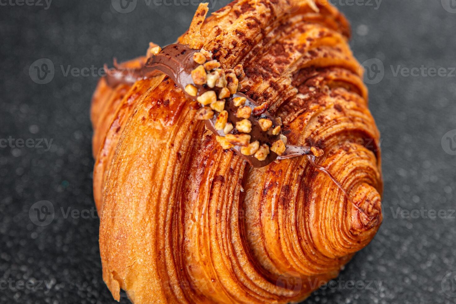 sweet croissant fresh bun bakery delicious baking appetizer meal food snack on the table copy space food background rustic top view photo