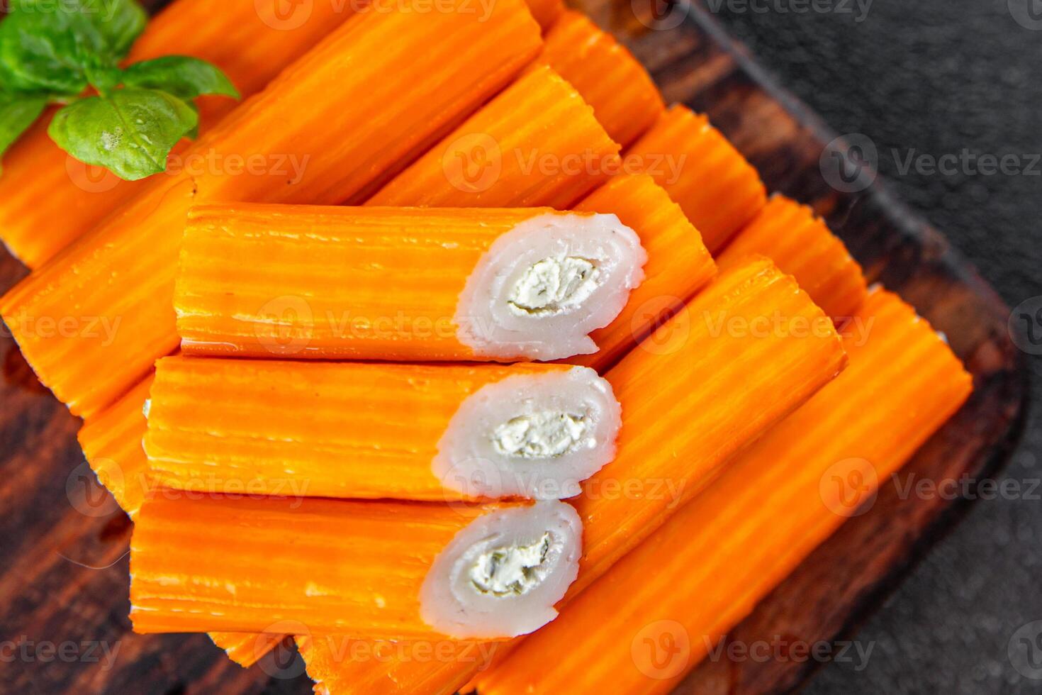 crab stick stuffing cream cheese fresh appetizer meal food snack on the table copy space food photo