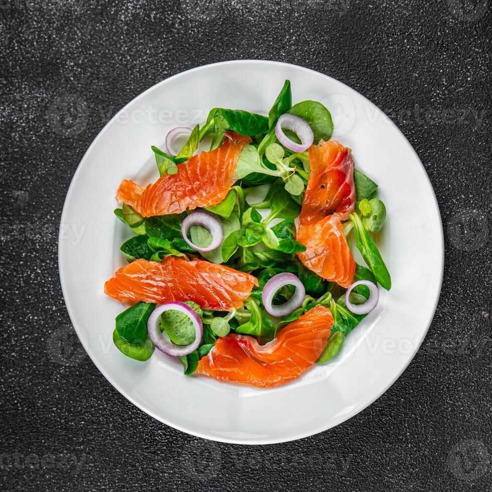 salad salmon appetizer meal food snack on the table copy space food background rustic top view keto or paleo diet vegetarian food photo