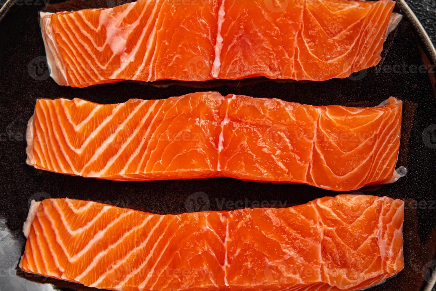 raw salmon fillet red fish seafood meal food snack on the table copy space food background rustic top view photo