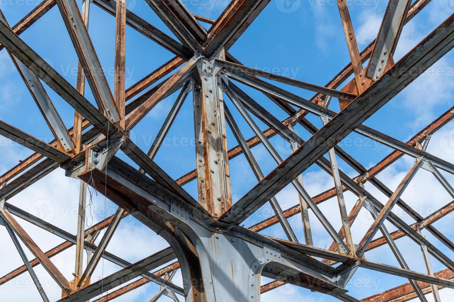 old rusted iron roof construction photo