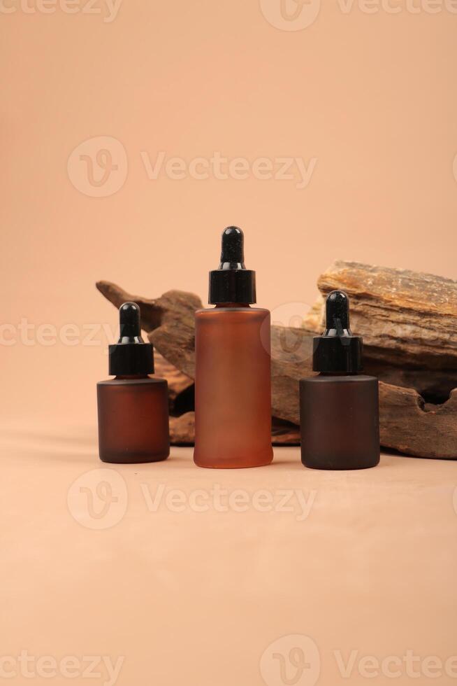 Elegant Frosted Dropper Bottles for Skincare and Beauty Products photo