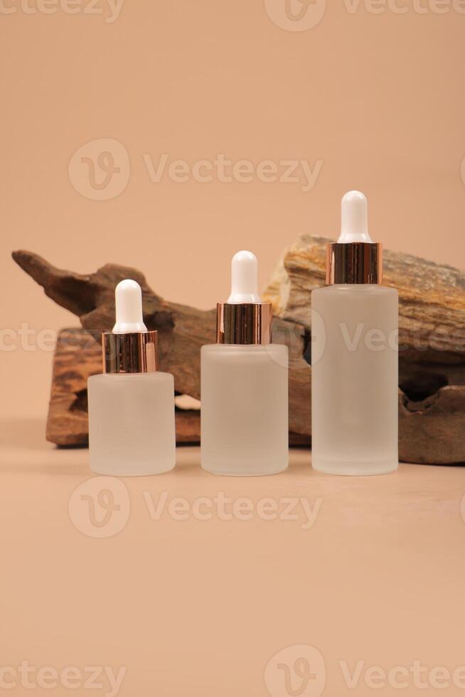 Elegant Frosted Glass Dropper Bottles for Skincare and Essential Oils photo