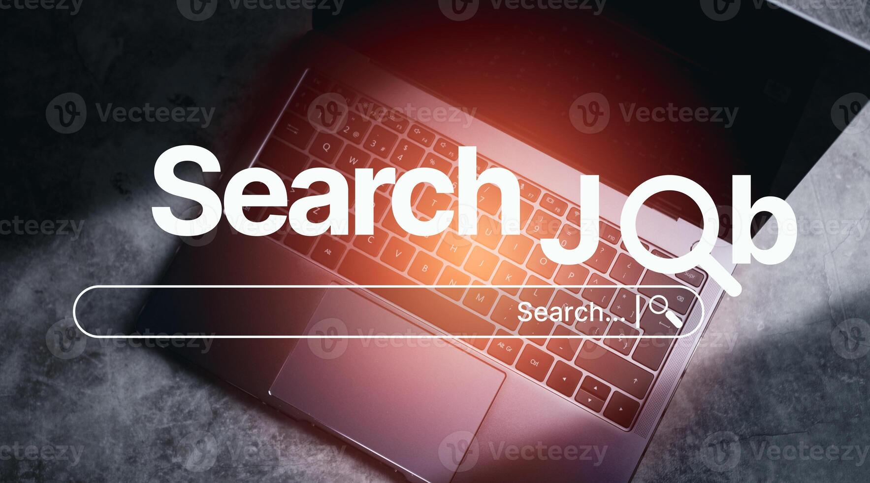 Browser for work opportunities online using job search app. Recruitment concept. Search Job on internet. photo