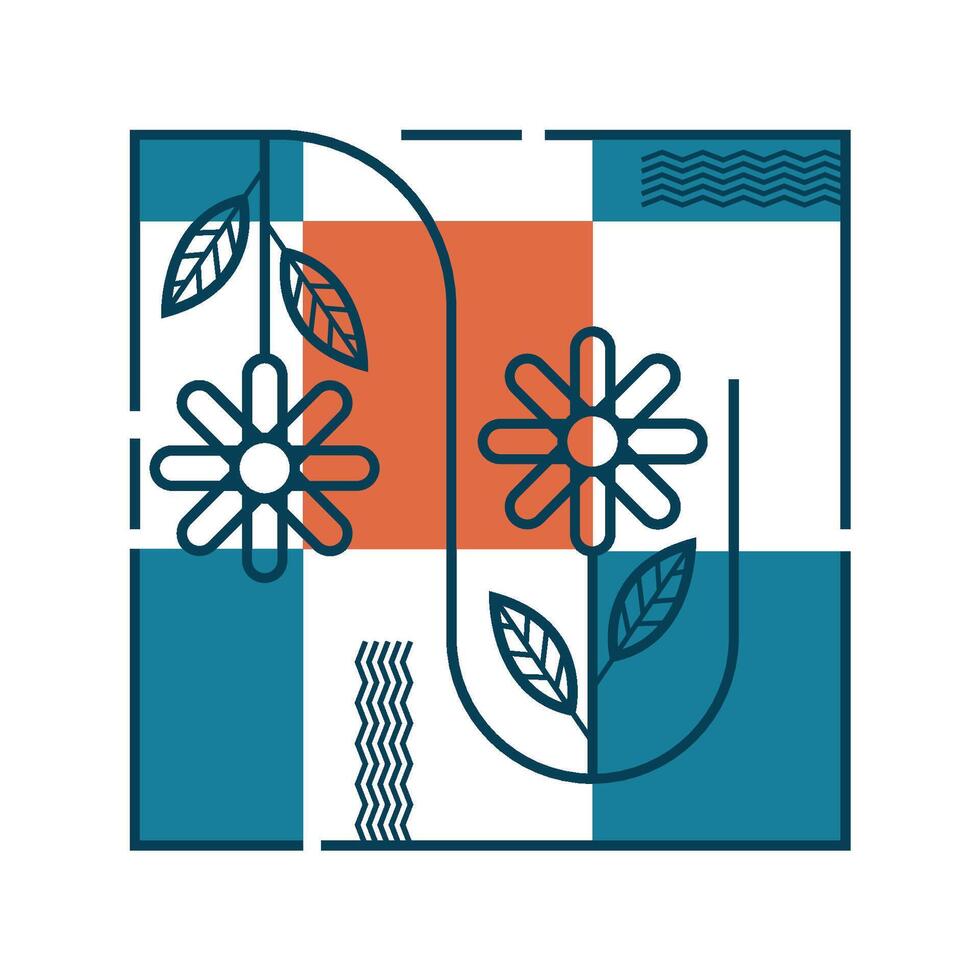 ILLUSTRATION 210 , ABSTRACT NATURE WITH LINE ARTWORK vector