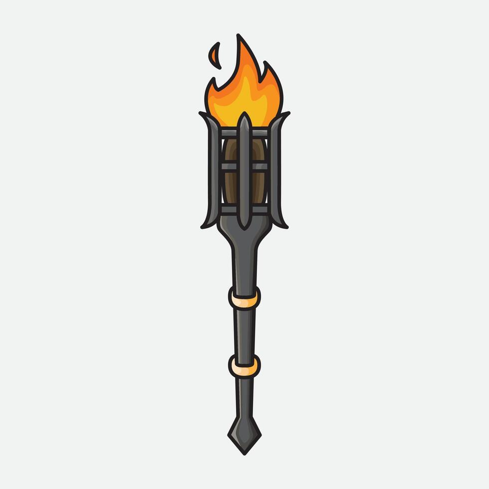 illustration Torch. design Torch. Torch Cartoon design illustration and icon for website, digital and print vector