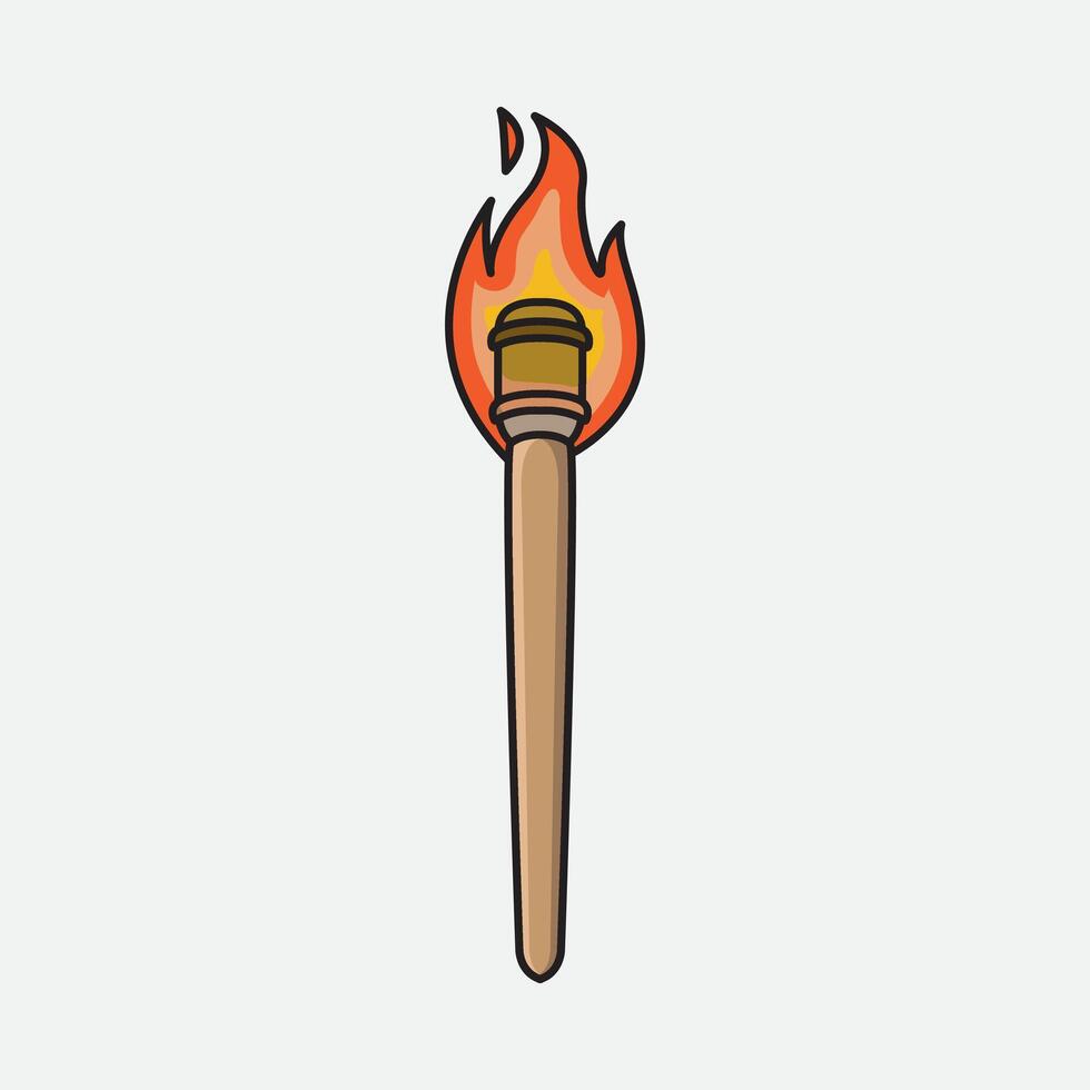 illustration Torch. design Torch. Torch Cartoon design illustration and icon for website, digital and print vector